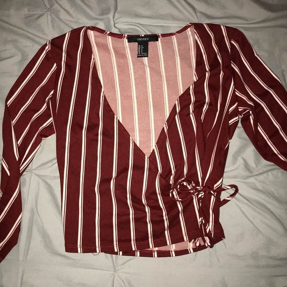 Forever 21 Tops Super Cute Red And White Striped Crop Top Poshmark